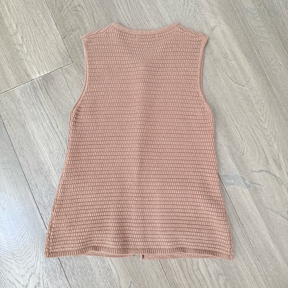 Aaron & Amber Mocha Brown Button Down Knitted Sweater Vest Tank Top Medium - Picture 3 of 8